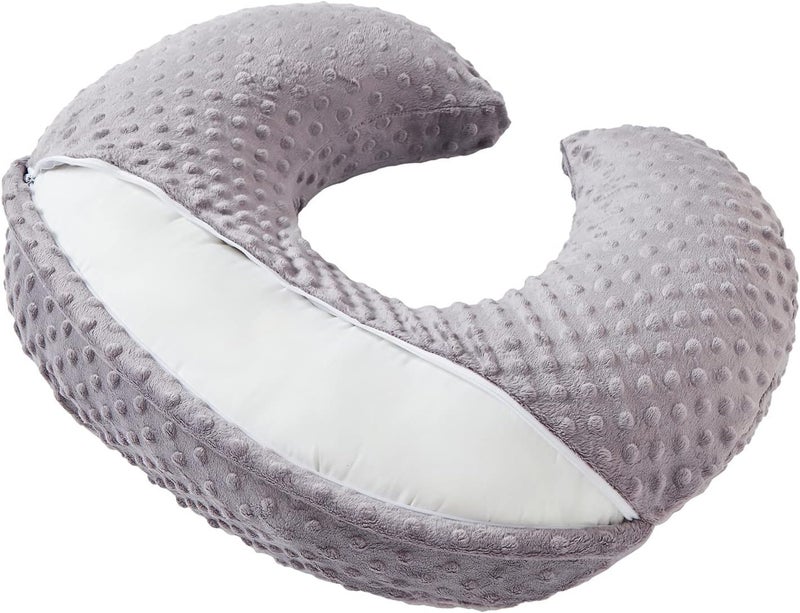 DONOMILO Dots Nursing Pillow Cover, Case Plush Breathable Breastfeeding Pillow Slipcover Fits Nursing Pillow, Super Soft Snug Positioners for Baby Boy Baby Girl (Rose Gray) - Image 4